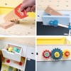 Svan Construction Truck Wooden Playset w 60+ Toy Pieces- Spinning Turn Saw, Steering Wheel & Wood to Saw Apart, Dual Sided Play Stand, Kids Gift - 4 of 4