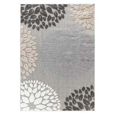 World Rug Gallery Brescia Modern Floral Circles Indoor/Outdoor Area Rug
