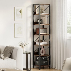 Garvee Narrow Bookshelf Tall Skinny Bookcase 6 Tier Storage - 1 of 4