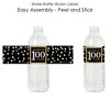 Big Dot of Happiness Adult 100th Birthday - Gold - Birthday Party Water Bottle Sticker Labels - Set of 20 - 2 of 4