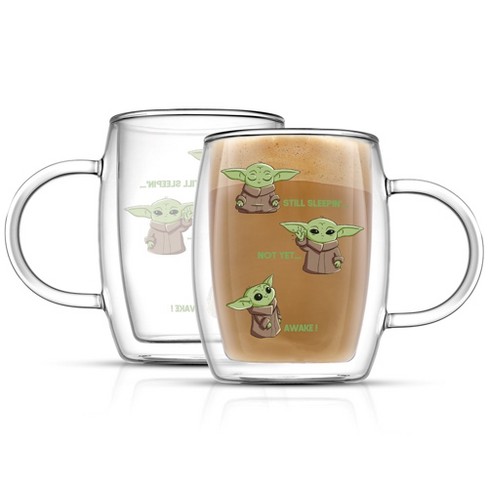 Joyjolt Star Wars™ Awake Mandalorian The Child Glass Mugs - 13.5