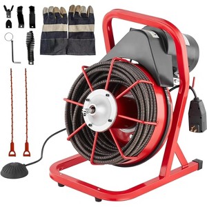 50ft Drain Cleaning Machine, 1/2 Inch Electric Drain Auger with 6 Cutters & Foot Switch, Portable Sewer Snake for 2" to 4" Pipes - 1 of 4