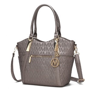 MKF Collection Hazel Handbag Vegan Leather Women’s Tote by Mia K - Pewter MKF Collection Hazel Handbag Vegan Leather Women’s Tote by Mia K - Pewter