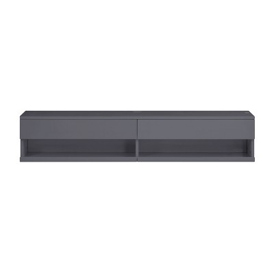 Ximena 60'' Gray Modern Floating TV Stand with LED Lights