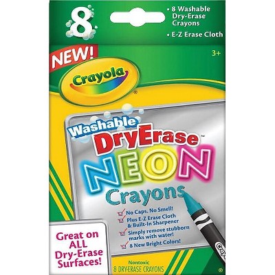 Crayola Neon Washable Dry-Erase Crayons 8/Pack 98-8605