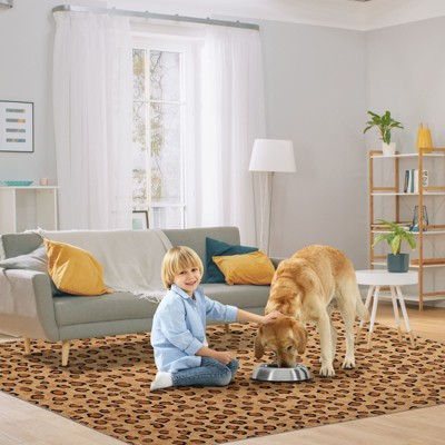 Washable Modern Leopard Print Rug Non Slip Low Pile Rug Soft Contemporary Throw Floor Cover Foldable Indoor Carpet for Living Room Bedroom Playroom