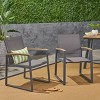 GDFStudio Aubrey Outdoor Aluminum Dining Chairs with Faux Wood Accents - 2 of 4