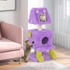 Tangkula Cat Tree Cute Monster-Themed Cat Tower w/ 2 Private Condos & Soft Long Plush - 2 of 4