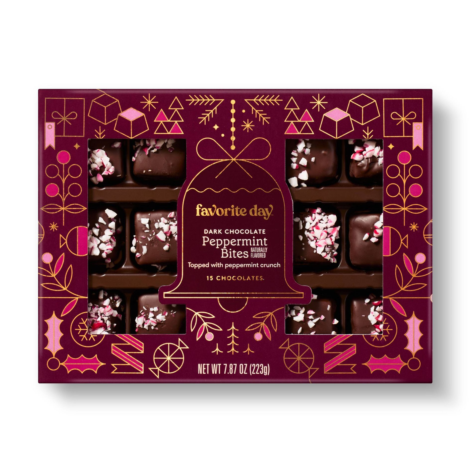 Dark Chocolate Peppermint Bites with Crushed Peppermint - 7.87oz - Favorite Day™