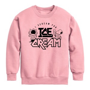 Boys' - Peanuts - I Scream For Ice Cream Graphic Long Sleeve Fleece Sweatshirt - 1 of 4
