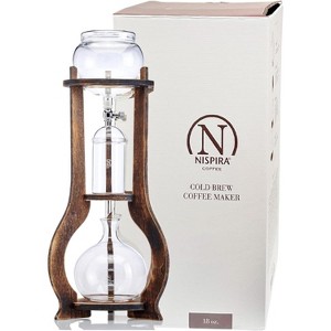 Nispira Iced Coffee Cold Brew Drip Tower Coffee Maker Wooden, 6-8 cup - 1 of 4