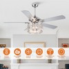 Parrot Uncle 52" Modern Crystal Ceiling Fan with Light and Remote - 2 of 4