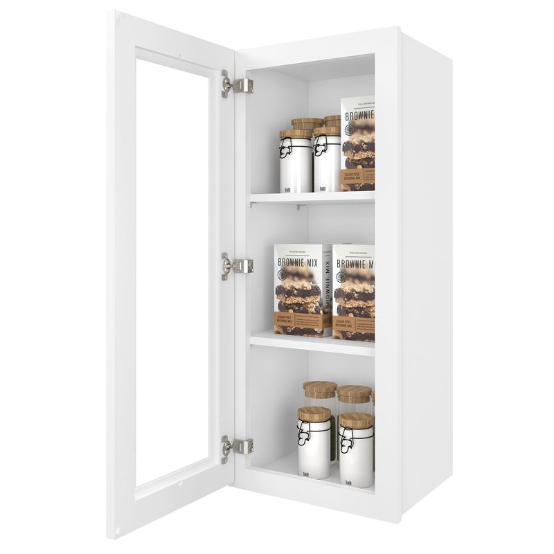 HOMLUX 15-in W X 12-in D X 36-in H in Shaker White Plywood Wall Kitchen Cabinet, 1 of 7