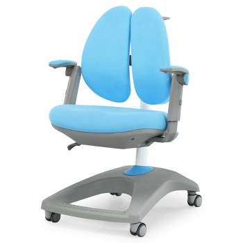 Costway Kids Desk Study Chair Adjustable Height Depth w/ Sit-Brake Casters