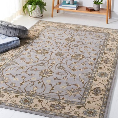 Elegant Heritage Hand-Tufted Wool Area Rug in Beige/Grey, 3' x 5'