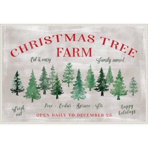 Amanti Art 41"x28" Christmas Tree Farm Sign Rosana Laiz Blursbyai Framed Canvas Wall Art - 1 of 4
