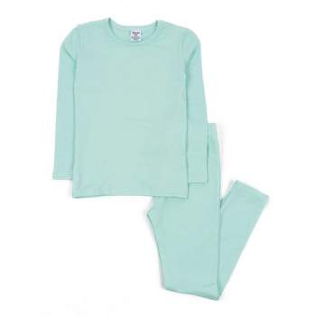 Leveret Kids Two Piece Classic Solid Color Thermal Pajamas