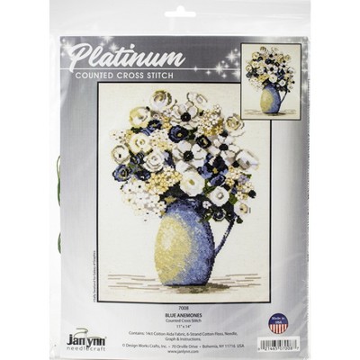 Janlynn Counted Cross Stitch Kit 14"X14"-Anemones (14 Count)