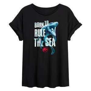 Women's - Jurassic Park - Born To Rule The Sea Oversized Graphic T-Shirt - 1 of 4