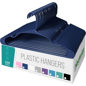 Paaaawaters Clothes Hangers Plastic 100 Pack For Adults - Plastic Hangers, The Perfect Coat Hanger - 1 of 4