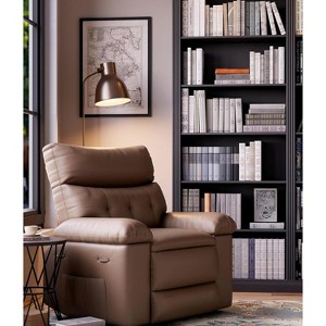 Oversized Recliner Chair for Adults - 360° Swivel Rocker Recliner with PU Leather, Manual Recline Mechanism, for Living Room/Home Theater - 1 of 4