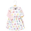 Hudson Baby Infant and Toddler Girl Cotton Dress and Cardigan Set, Easter Eggs, 9-12 Months - 2 of 4