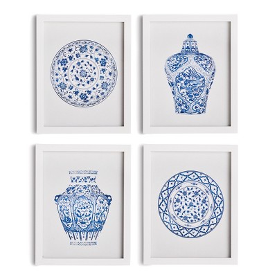 Plum & Post Dynasty Petite Prints, Set Of 4