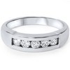 Pompeii3 Mens 1/2ct 14K White Gold Round Diamond Wedding Ring - 2 of 4