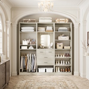 Besiost Closet System Set with Drawers, Freestanding Wardrobe Armoires with Shoe Racks - 1 of 4