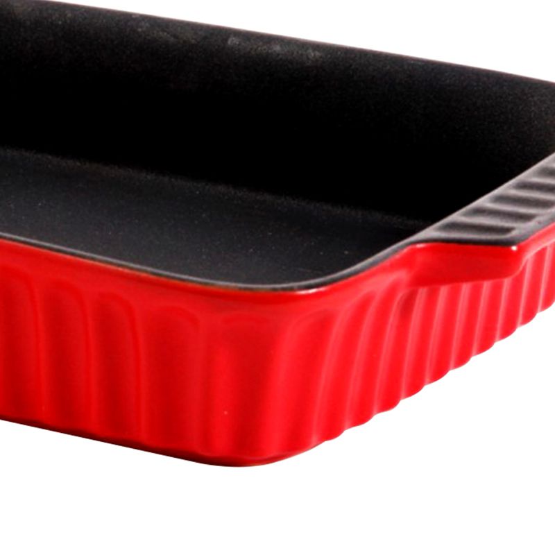 Crock-Pot Denhoff 10 in. Non-Stick Ribbed Casserole in Red, 2 of 6