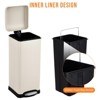 8 Gal/30L Slim Trash Can, Rectangular Step-On Stainless Steel Garbage Can, Soft-Close Lid, Anti-Fingerprint Surface, Recycling Bin - 3 of 4