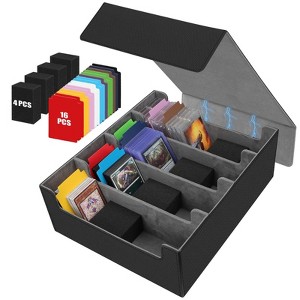 sleeved card storage Amazon.com: AFIING MTG Deck Box for Commander Display, Fits 100 Double Sleeved  Cards, Magic Commander TCG Card Storage Box with 2 Dividers, Drawstring Bag  and 1 Toploader (White/Grey) : Toys & Games main image 1