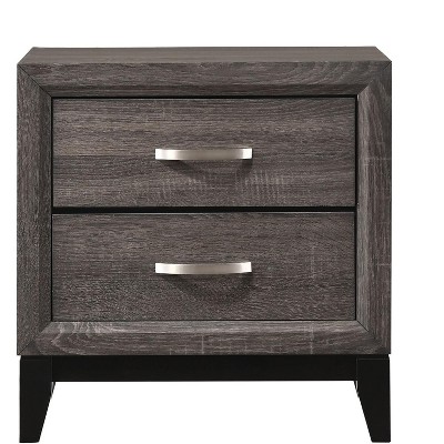 NicBex Two-Drawer Nightstand Bedside Table with Solid Legs End Table with Metal Handles for Living Room, Bedroom