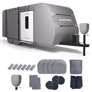 Garvee RV Cover, Travel Trailer Cover, Camper Cover, Anti-UV and Waterproof with Windproof Straps, Adhesive Repair Patches for Motorhome - 1 of 4