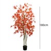 2Pack Autumn Maple Artificial Fall Tree,Faux Red Maple Leaves Silk Maple Tree  with Planter for Thanksgiving Harvest Fall Festival Party Home Decor - 2 of 4