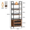 Bookshelf with Drawers Industrial Bookcase with 4 Tiers Open Storage Shelves Rustic Bookshelves 70.87" Tall Display Racks Farmhouse Bookshelf - 2 of 4