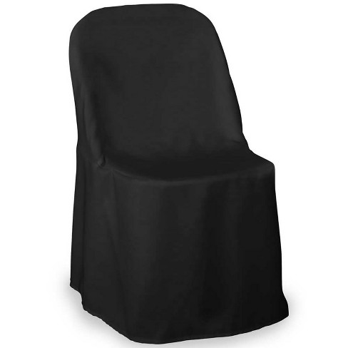 Lann's Linens 10 Pcs Polyester Banquet Chair Covers For Wedding/party, Black  - Cloth Fabric Slipcovers : Target