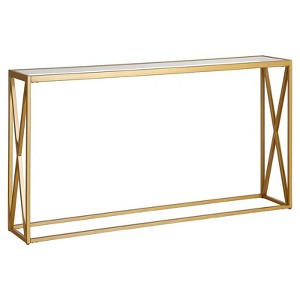 55" Brass Finish Console Table - Henn&Hart - 1 of 4