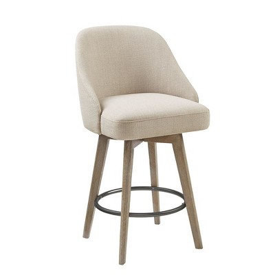 Starlight Canyon Home,Beige Swivel Counter Stools with Solid Wood Frame for Kitchen or Bar Use