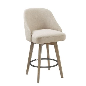 Starlight Canyon Home,Beige Swivel Counter Stools with Solid Wood Frame for Kitchen or Bar Use - 1 of 4