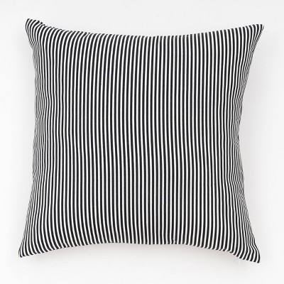 18"x18" Biscay Striped Indoor/Outdoor Square Throw Pillow Black - freshmint