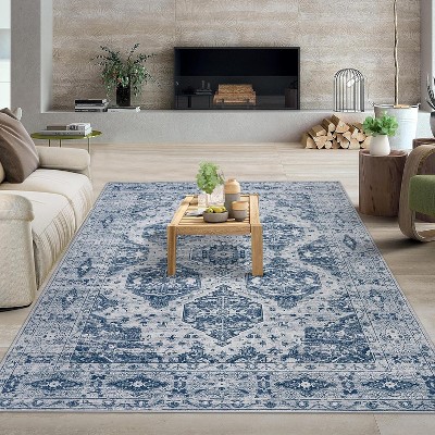 Runner Retro Vintage Irregular Pattern Thin Washable Non Skid for Entryway Bedroom Kitchen Office & Dining Table