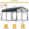 Acekool 10x15 FT Metal Carport with Galvanized Steel Roof and Enhanced Base, Heavy Duty Shelter for Trucks, Boats, Cars, Outdoor Garage - 3 of 4