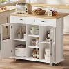 GustoWave Mobile Kitchen Island Cart, Coffee Bar Station with Storage, Drop Leaf Table - 4 of 4