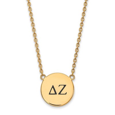 Black Bow Jewelry 14k Yellow Gold Plated Sterling Silver Delta Zeta Greek Life Necklace 18 Inch