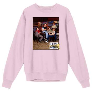 Boy Meets World Characters Adult Pink Crew Neck Sweatshirt