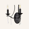PAKOKULA 2-Light Black Vintage Candlestick Wall Sconce with Crystal Pendant - 4 of 4