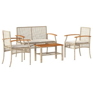 vidaXL Garden Lounge Set Beige and brown - 1 of 4