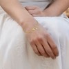 EVERLY JEWELRY | Yellow Plated Sterling Silver White Ball Link Bracelet, 7.5-inch - 3 of 4