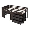 PAGED Simple Wooden Loft Bed Bunk Bed, Twin Size Bed Frame with Storage Drawers, Cabinet, Shelves and Guardrail for Kids, Teens - 3 of 4
